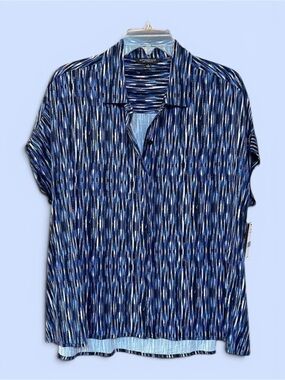 Liverpool Los Angeles Abstract Print Camp Shirt in Linear Abst Prnt‎ Sz S NWT
